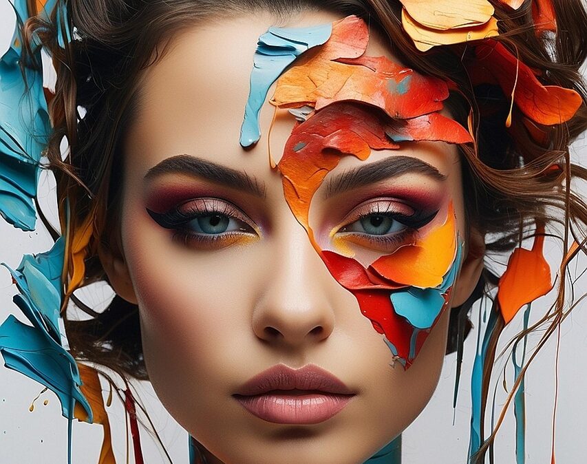 woman, face, art, design, watercolor, colour, colors, make-up, portrait, beauty